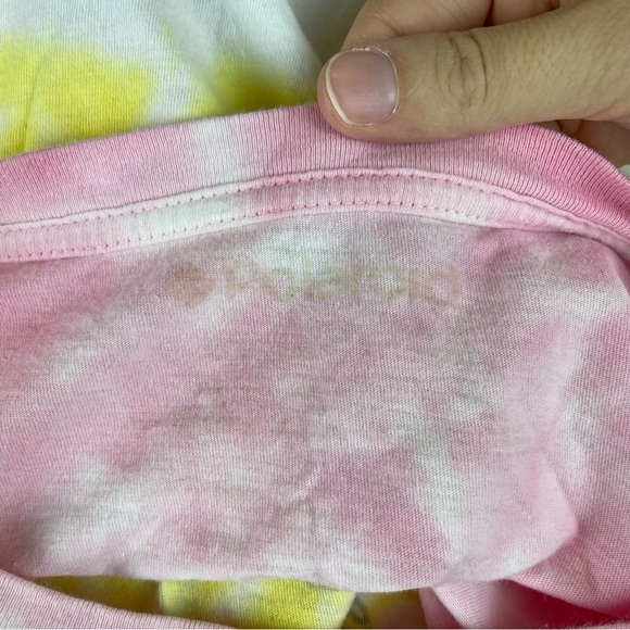 Polaroid Pink Yellow White Tie Dye Camera Short Sleeve Crop Top Women 3XL - Picture 4 of 6
